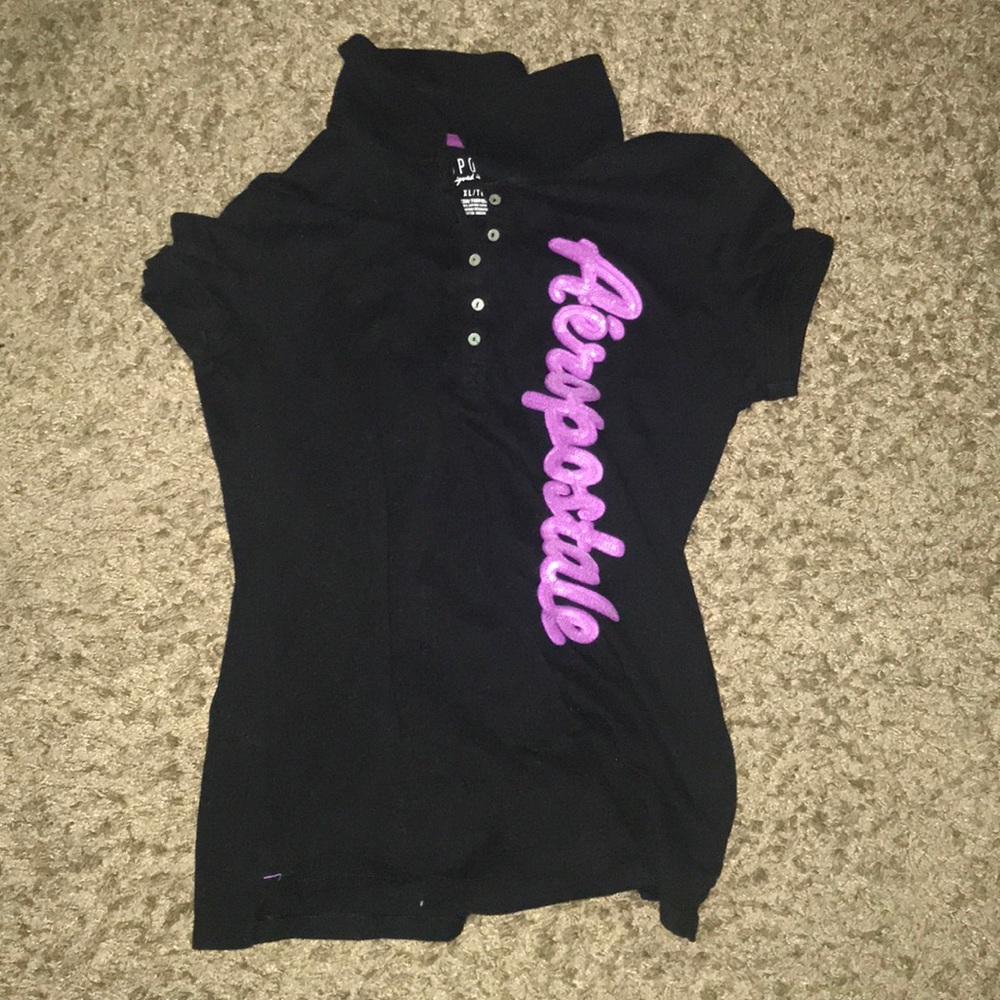 black button up T-shirt